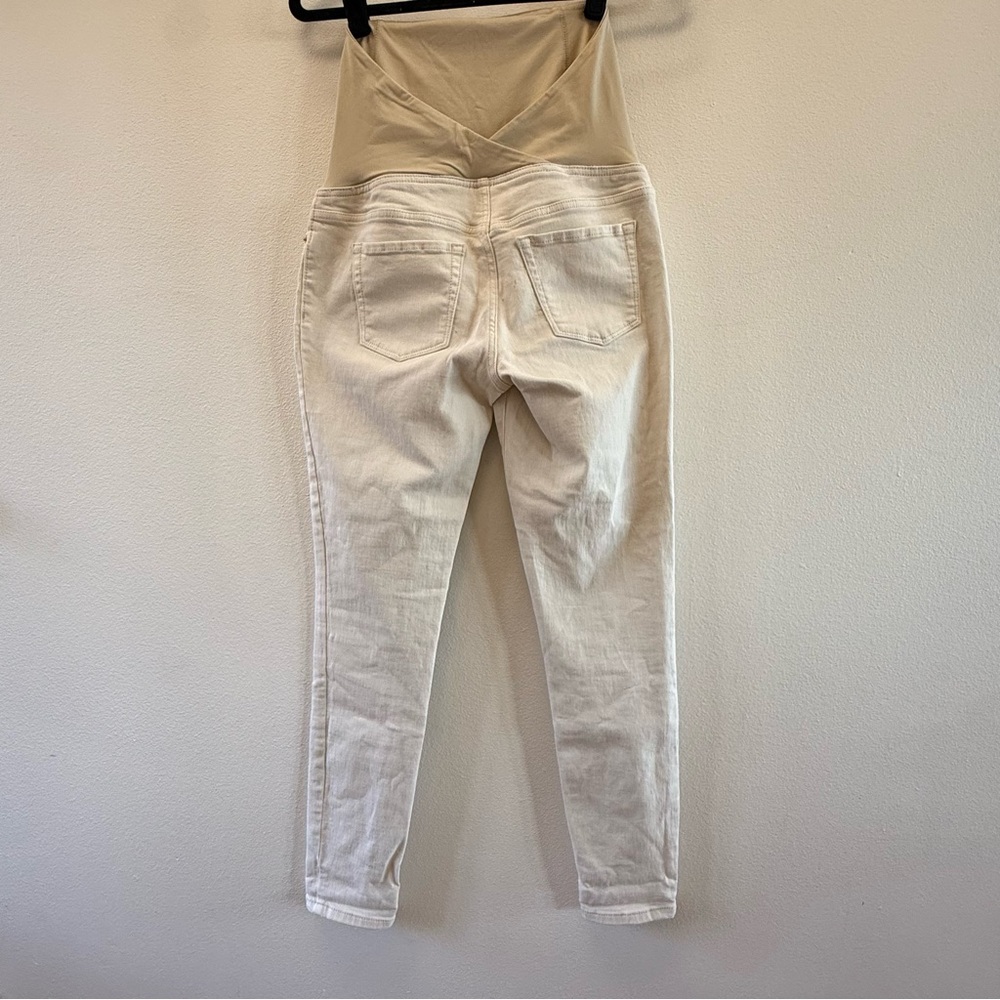 Beige and White Maternity Pants - Picture 2 of 3
